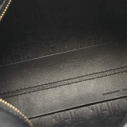 Pre Owned Carolina Herrera Black Monogram Embossed Leather Camera Crossbody Bag