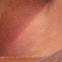 Pre Owned Carolina Herrera Brown Embossed Leather Minuetto Flap Top Handle Bag