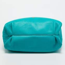 Pre Owned Carolina Herrera Green Monogram Embossed Leather Tassel Chain Tote