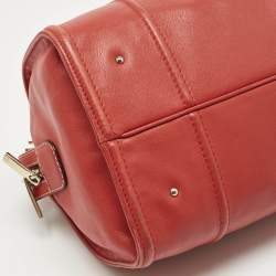 Pre Owned حقيبة يد كارولينا هيريرا شعار CH جلد أحمر