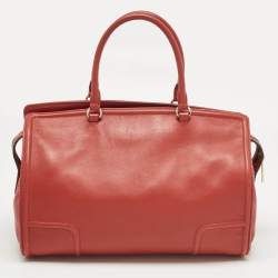 Pre Owned حقيبة يد كارولينا هيريرا شعار CH جلد أحمر