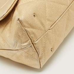 مملوكة مسبقًا حقيبة كتف كارولينا هيريرا جلد أزرق بحري مخرم معدن بغطاء