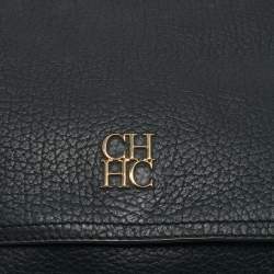 مملوكة مسبقًا Carolina Herrera Black Leather Tassel Flap Shoulder Bag