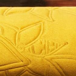Pre Owned Carolina Herrera Mustard Satin Insignia Metropolitan Clutch