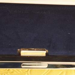 Pre Owned Carolina Herrera Mustard Satin Insignia Metropolitan Clutch