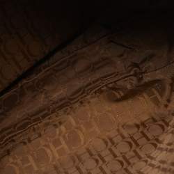 Pre Owned Carolina Herrera Red/Brown Leather Braided Handle Hobo