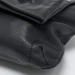 Pre Owned Carolina Herrera Black Monogram Embossed Leather Audrey Shoulder Bag