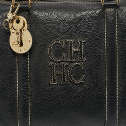 Pre Owned Carolina Herrera Black Leather Matteo Satchel
