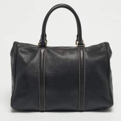 Pre Owned Carolina Herrera Black Leather Matteo Satchel