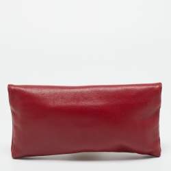 Pre Owned Carolina Herrera Red Leather Envelope Clutch