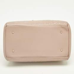 Pre Owned Carolina Herrera Pink Leather Pushlock Flap Top Handle Bag