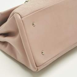 Pre Owned Carolina Herrera Pink Leather Pushlock Flap Top Handle Bag