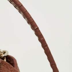 Pre Owned Carolina Herrera Brown Leather Minueto Top Handle Bag