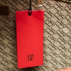 مملوكة مسبقًا Carolina Herrera Brown Floral Embroidered Monogram Canvas and Leather Shopper Tote