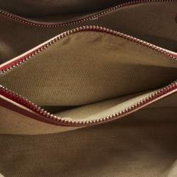 Pre Owned Carolina Herrera CHHC Logo Red Quilted Leather Chain Tote