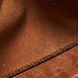 Pre Owned Carolina Herrera Brown Leather Chain Clutch