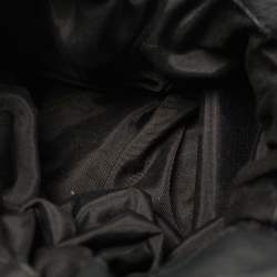 Pre Owned Carolina Herrera Bow Black Monogram Embossed Leather Bucket Bag