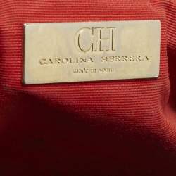 مملوكة مسبقًا Carolina Herrera Logo Flap Navy Blue Quilted Leather Shoulder Bag