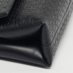 Pre Owned حقيبة كتف سي أتش كارولينا هيريرا كاميلوت متوسطة جلد منقوش باللون الأسود