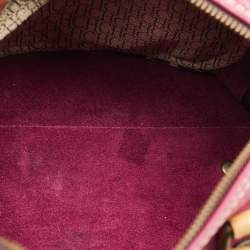 Pre Owned Carolina Herrera Andy Pink Embossed Leather Satchel