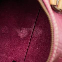 Pre Owned Carolina Herrera Andy Pink Embossed Leather Satchel