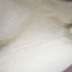 Pre Owned Carolina Herrera Flap Burgundy/Brown Monogram Coated Canvas Leather Top Handle Bag