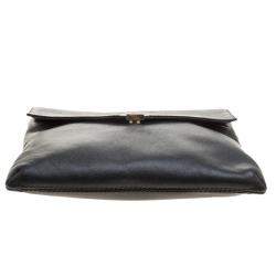 Pre Owned Carolina Herrera Black Leather Envelope Shoulder Bag