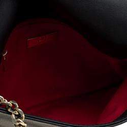 Pre Owned Carolina Herrera Black Leather Envelope Shoulder Bag