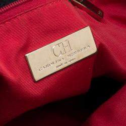 Pre Owned Carolina Herrera Black Leather Envelope Shoulder Bag