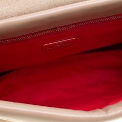 Pre Owned Carolina Herrera Beige Leather Shoulder Bag