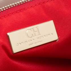 Pre Owned Carolina Herrera Beige Leather Shoulder Bag