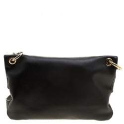 Pre Owned Carolina Herrera Black Leather Chain Shoulder Bag