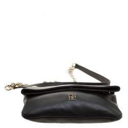 Pre Owned Carolina Herrera Black Leather Chain Shoulder Bag