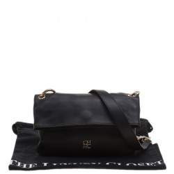 Pre Owned Carolina Herrera Black Leather Chain Shoulder Bag