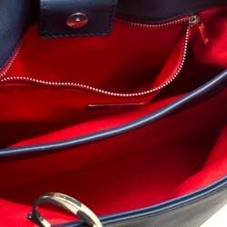 Pre Owned حقيبة كارولينا هيريرا يد علوية جلد كحلية