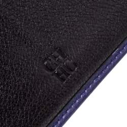 Pre Owned Carolina Herrera Purple Monogram Leather Continental Wallet