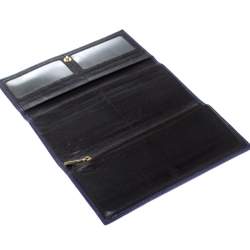 Pre Owned Carolina Herrera Purple Monogram Leather Continental Wallet