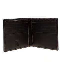 Pre Owned Carolina Herrera Black Monogram Leather Bifold Wallet