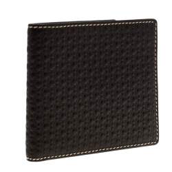 Pre Owned Carolina Herrera Black Monogram Leather Bifold Wallet