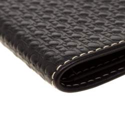 Pre Owned Carolina Herrera Black Monogram Leather Bifold Wallet
