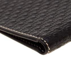 Pre Owned Carolina Herrera Black Monogram Leather Bifold Wallet