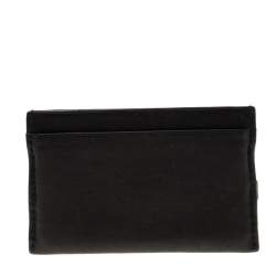 Pre Owned Carolina Herrera Black Bow Leather Card Holder
