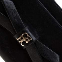 Pre Owned Carolina Herrera Black Bow Leather Card Holder