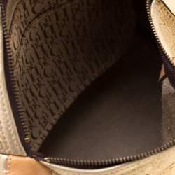 Pre Owned Carolina Herrera Gold Metallic Leather Andy Boston Bag