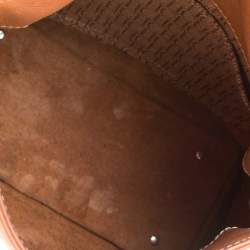 Pre Owned Carolina Herrera Brown Monogram Leather Shoulder Bag