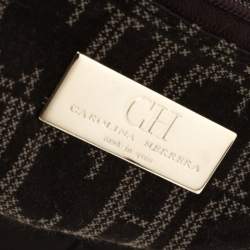 Pre Owned Carolina Herrera Dark Burgundy Quilted Leather Satchel