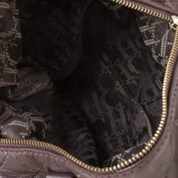 Pre Owned Carolina Herrera Dark Burgundy Quilted Leather Satchel