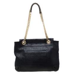 Pre Owned Carolina Herrera Black Leather Audrey Shoulder Bag