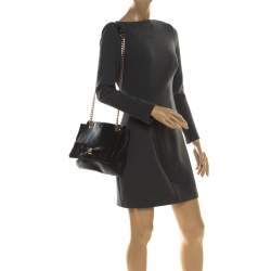 Pre Owned Carolina Herrera Black Leather Audrey Shoulder Bag