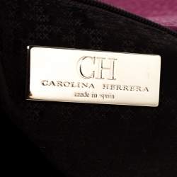 Pre Owned Carolina Herrera Hot Pink Leather Chain Tassel Shoulder Bag